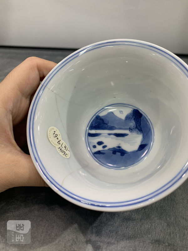 清康熙青花西厢记人物故事纹杯 - 图8